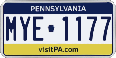 PA license plate MYE1177