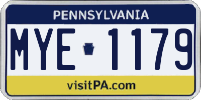 PA license plate MYE1179