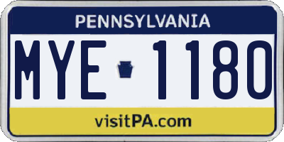 PA license plate MYE1180