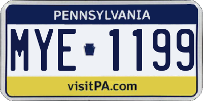 PA license plate MYE1199