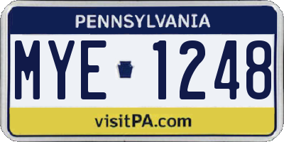 PA license plate MYE1248