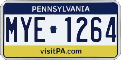 PA license plate MYE1264