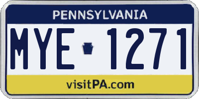 PA license plate MYE1271