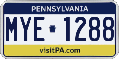 PA license plate MYE1288