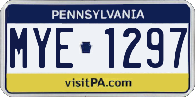 PA license plate MYE1297