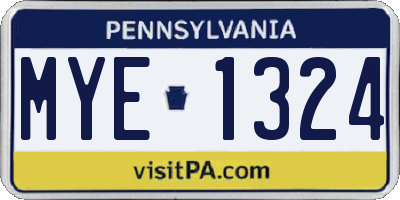 PA license plate MYE1324