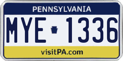 PA license plate MYE1336