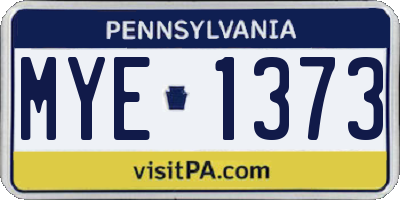 PA license plate MYE1373