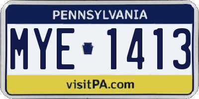 PA license plate MYE1413