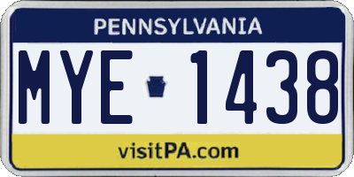 PA license plate MYE1438