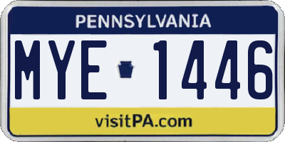 PA license plate MYE1446