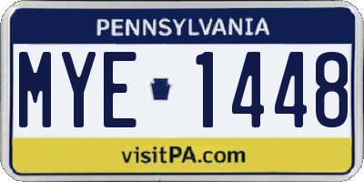 PA license plate MYE1448