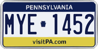 PA license plate MYE1452