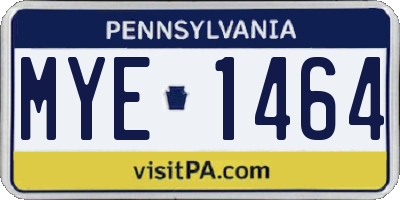 PA license plate MYE1464