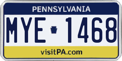 PA license plate MYE1468
