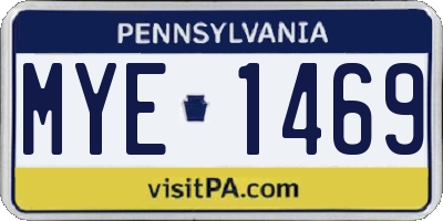 PA license plate MYE1469