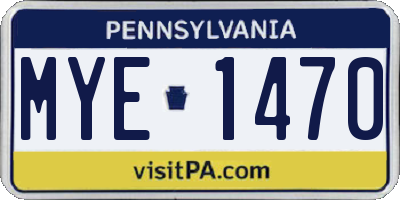 PA license plate MYE1470