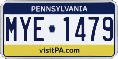 PA license plate MYE1479