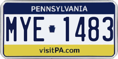 PA license plate MYE1483