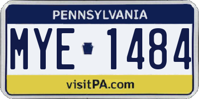PA license plate MYE1484