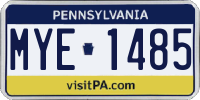 PA license plate MYE1485