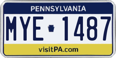 PA license plate MYE1487