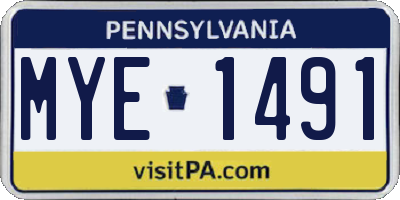 PA license plate MYE1491