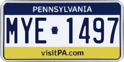 PA license plate MYE1497