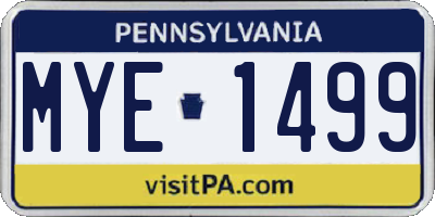 PA license plate MYE1499