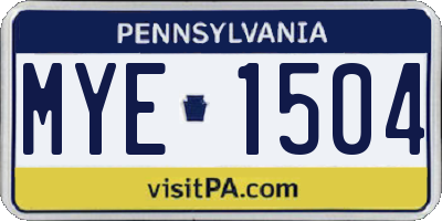 PA license plate MYE1504