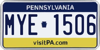PA license plate MYE1506