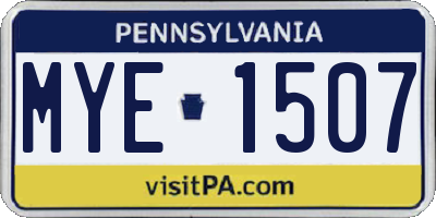 PA license plate MYE1507