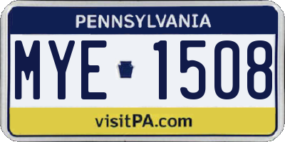 PA license plate MYE1508