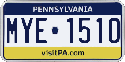 PA license plate MYE1510