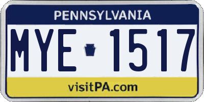 PA license plate MYE1517