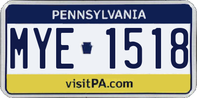 PA license plate MYE1518