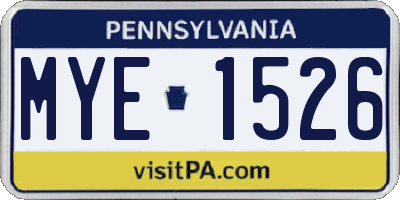 PA license plate MYE1526