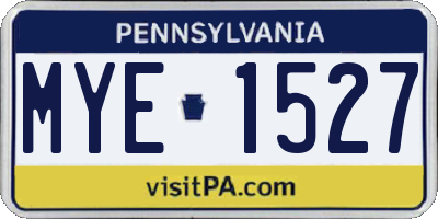 PA license plate MYE1527