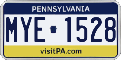 PA license plate MYE1528