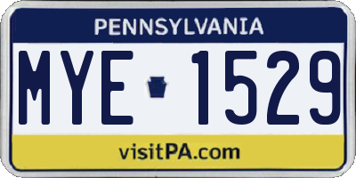 PA license plate MYE1529