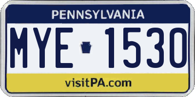 PA license plate MYE1530