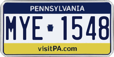 PA license plate MYE1548