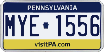 PA license plate MYE1556
