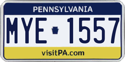 PA license plate MYE1557