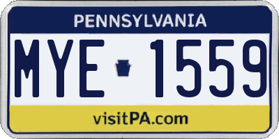 PA license plate MYE1559