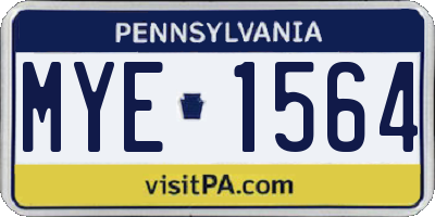 PA license plate MYE1564