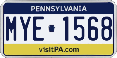 PA license plate MYE1568