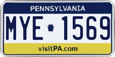 PA license plate MYE1569