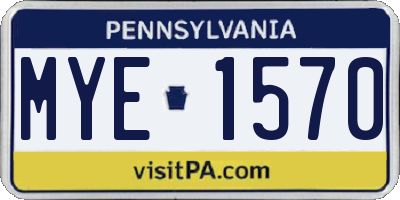 PA license plate MYE1570