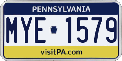 PA license plate MYE1579